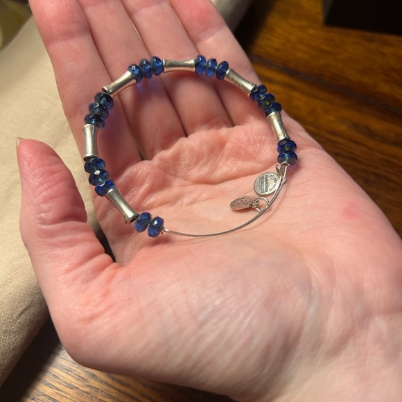 Alex and Ani blue beaded silver bracelet - Picture 2 of 3